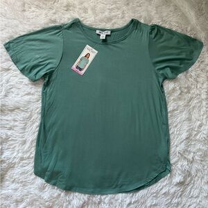 Nine West Sage Green Short Sleeve Tee